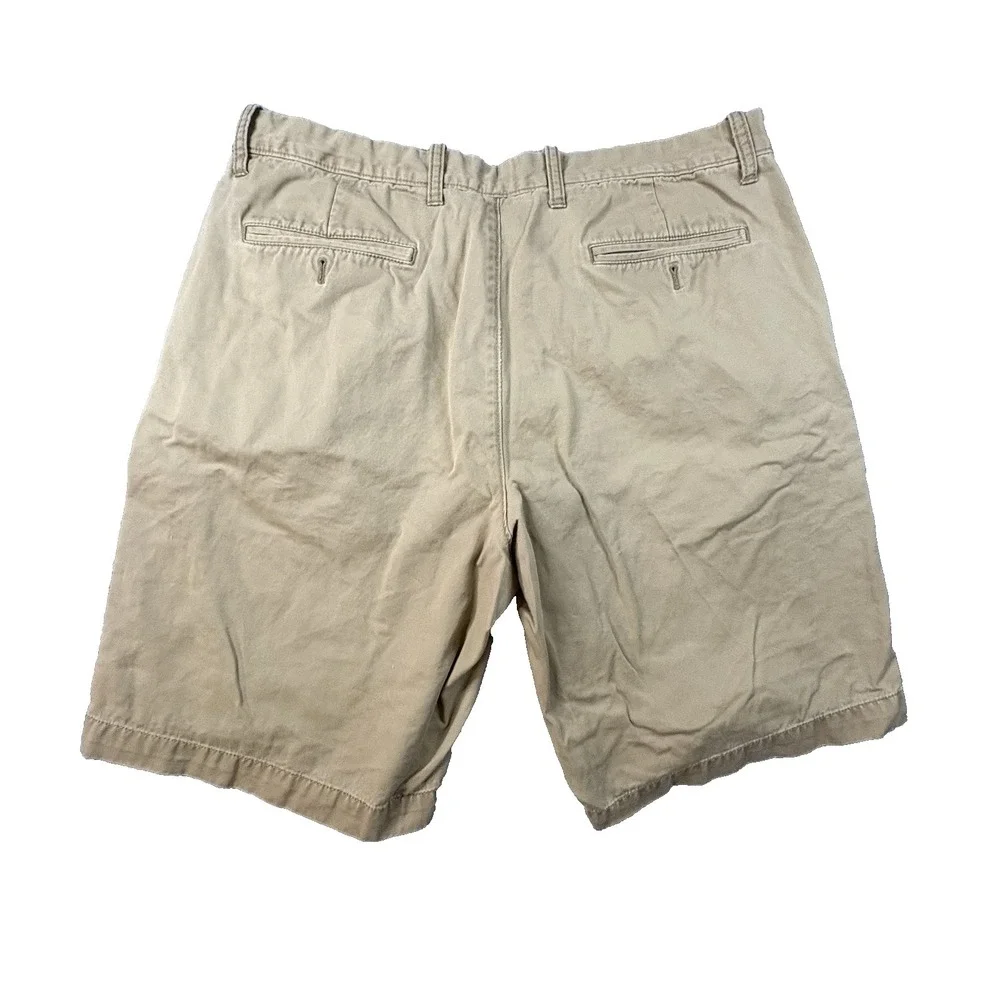 Gap Men's 37 Tan Khaki Chino Shorts Flat Front Casual Cotton Preppy SEE DESCRIPT